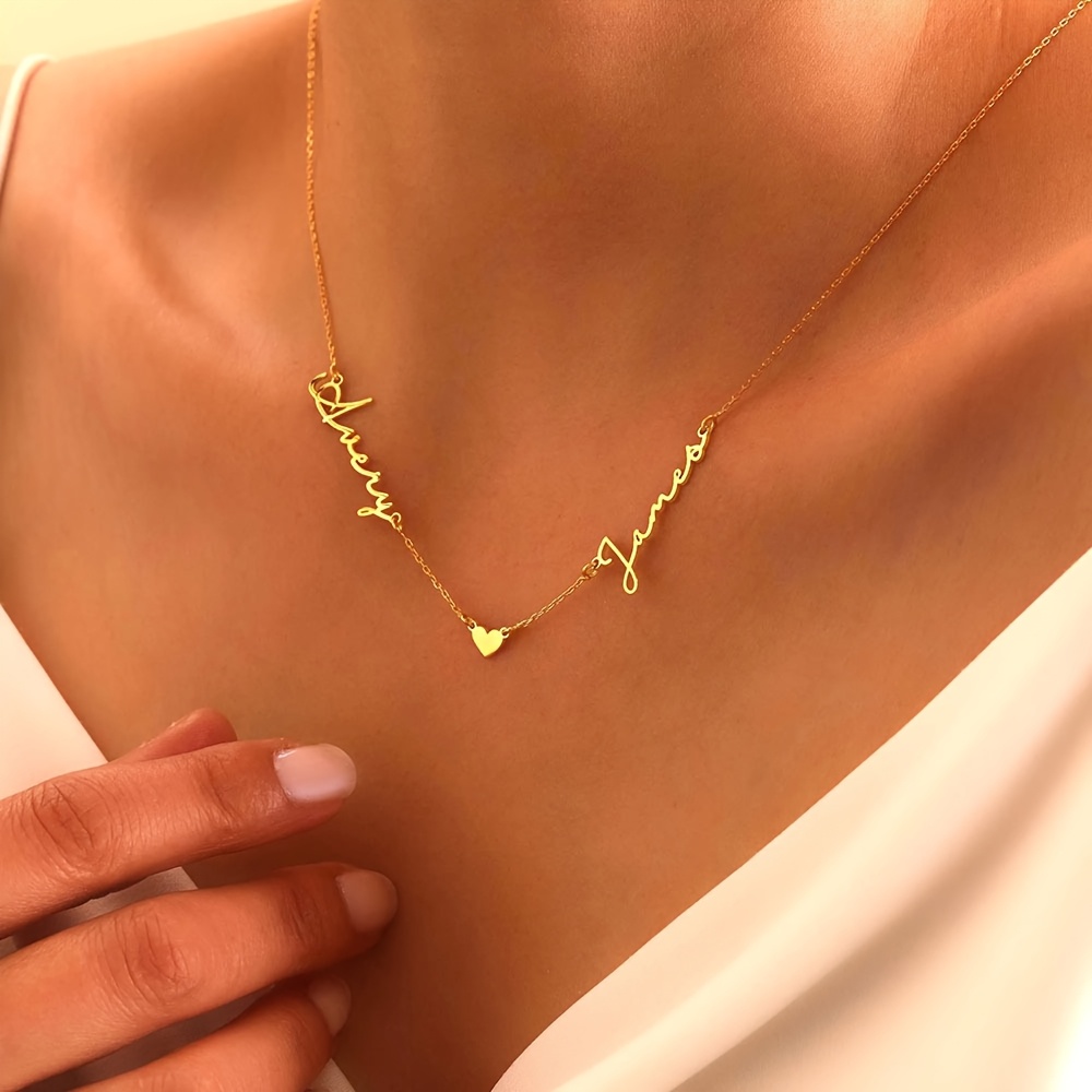 Women's Customizable Heart Name Necklace, Perfect Gift for Her